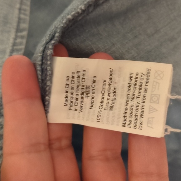 J Crew Lightly Distressed Peasant Cotton Boho Coastal Blouse Sz L - Picture 4 of 6